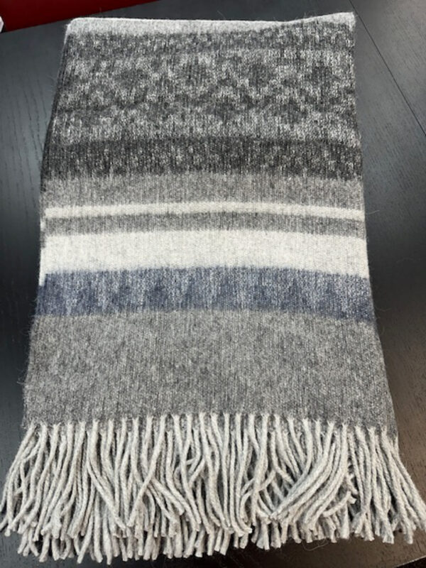 Alpaca blend blanket denim and gray color