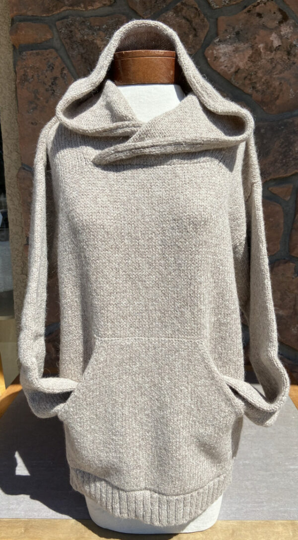 Briana alpaca blend hoodie in oatmeal color