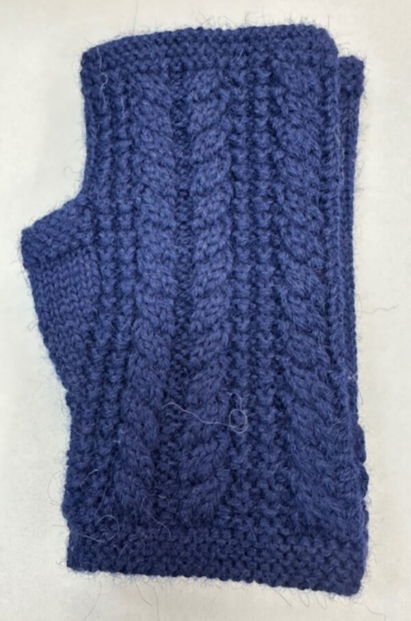 100% alpaca fingerless gloves navy