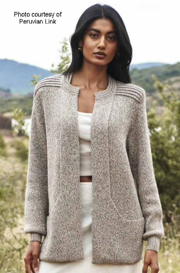 Ebel alpaca blend cardigan in melange tan color