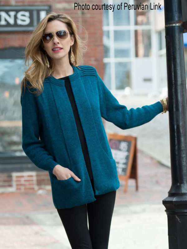 Ebel alpaca cardigan in teal