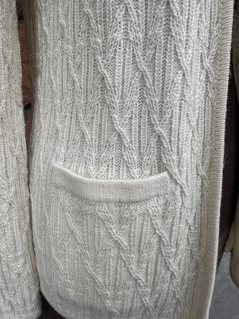 Hilary alpaca cardigan pocket and stitch detail