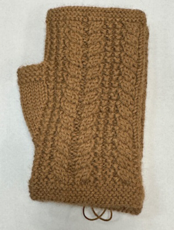 100% alpaca fingerless gloves camel