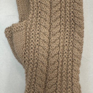 100% alpaca fingerless glove taupe