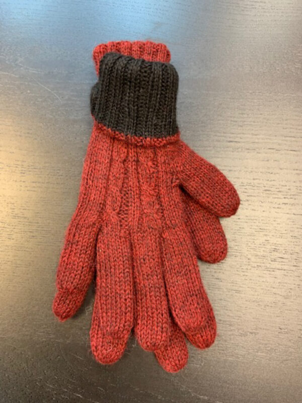 Alpaca gloves reversible, double thick, 2-tone