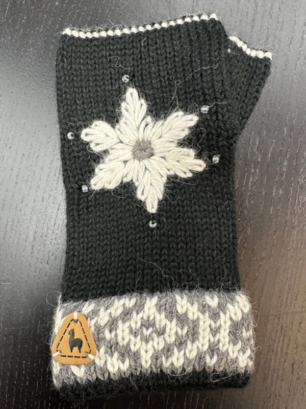 Helena alpaca fingerless gloves black