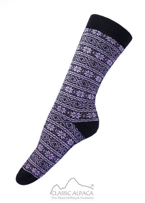 Scandanavian (Nordic) sock black and pink