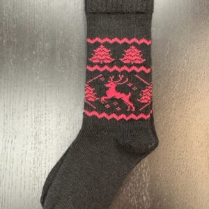 reindeer sock black/red