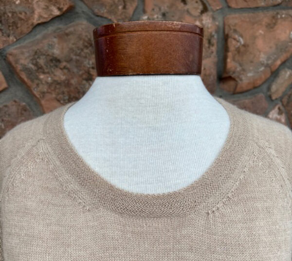 Neckline detail of Tasha sweater