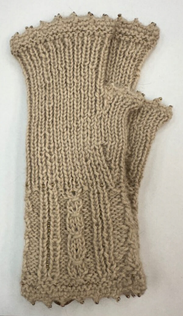 Fantasy alpaca fingerless gloves beige