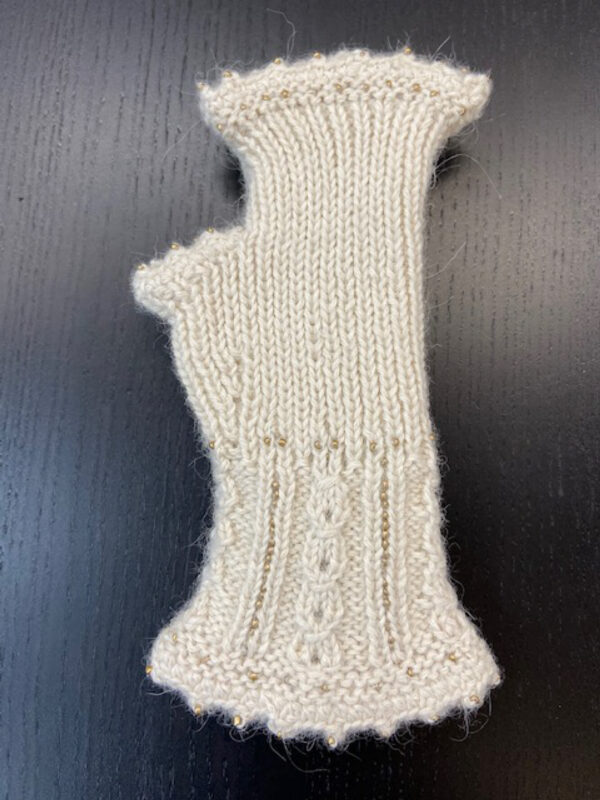 Fantasy alpaca fingerless gloves white