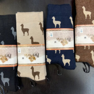 alpaca crew dress socks with alpaca motifs