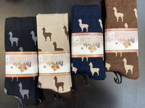 alpaca crew dress socks with alpaca motifs