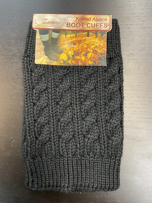 black alpaca boot cuffs