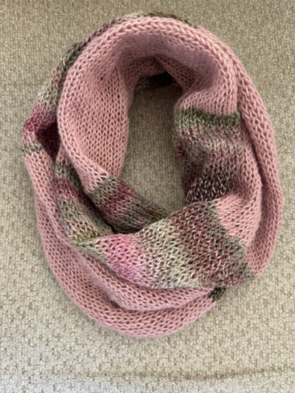 Dusty rose alpaca blend/wool infinity scarf