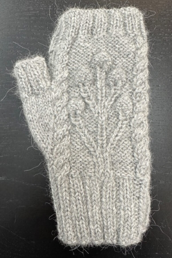 gray alpaca Italy fingerless gloves