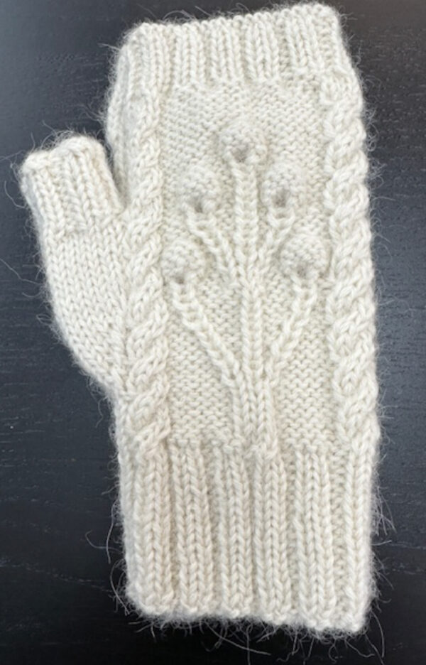 White Italy alpaca fingerless gloves