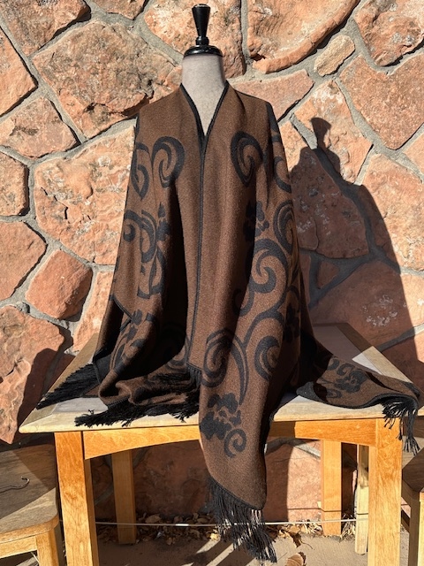 Florian alpaca ruana brown front