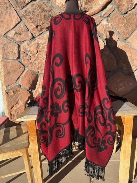 Florian alpaca Ruana back red